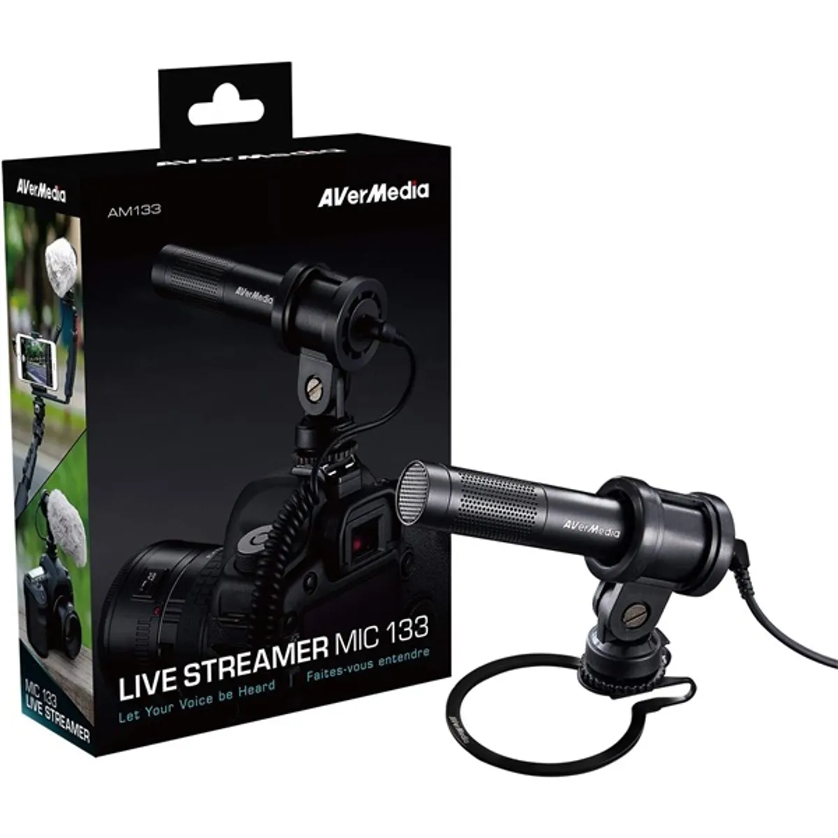 Avermedia 40AAAM133AR4 AM133 live streamer mikrofon fekete USB 3,5 mm #6