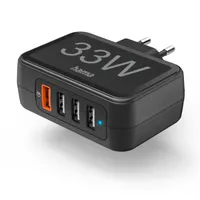 Hama 00201629 4-port USB töltő QC3.0 PD 33W univerzális fekete