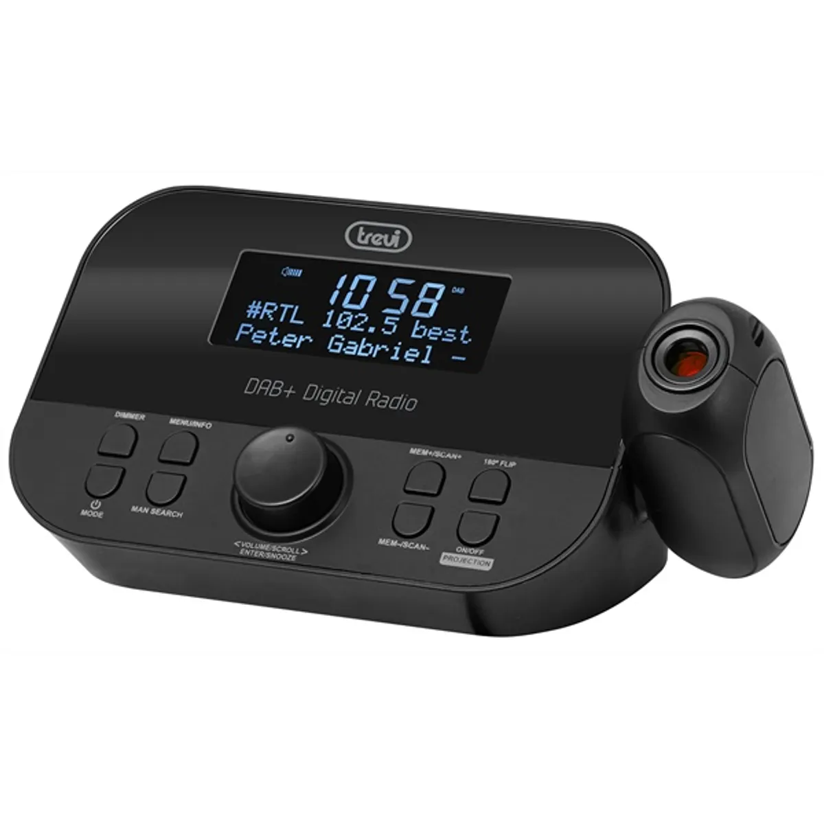 Trevi RC 85D8 FEKETE órás rádió projektoros led kijelző dab #3