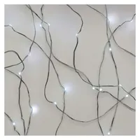 Emos D3AC06 LED nano fényfüzér 0,9 m 10 LED hideg fehér ezüst kábel beltéri 2x AA időzítő #2