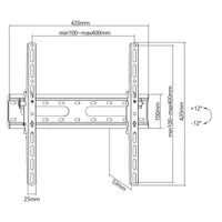 SBOX PLB-2544T-2 dönthető fali konzol 32"-70" VESA 400x400 45 kg 12° #7