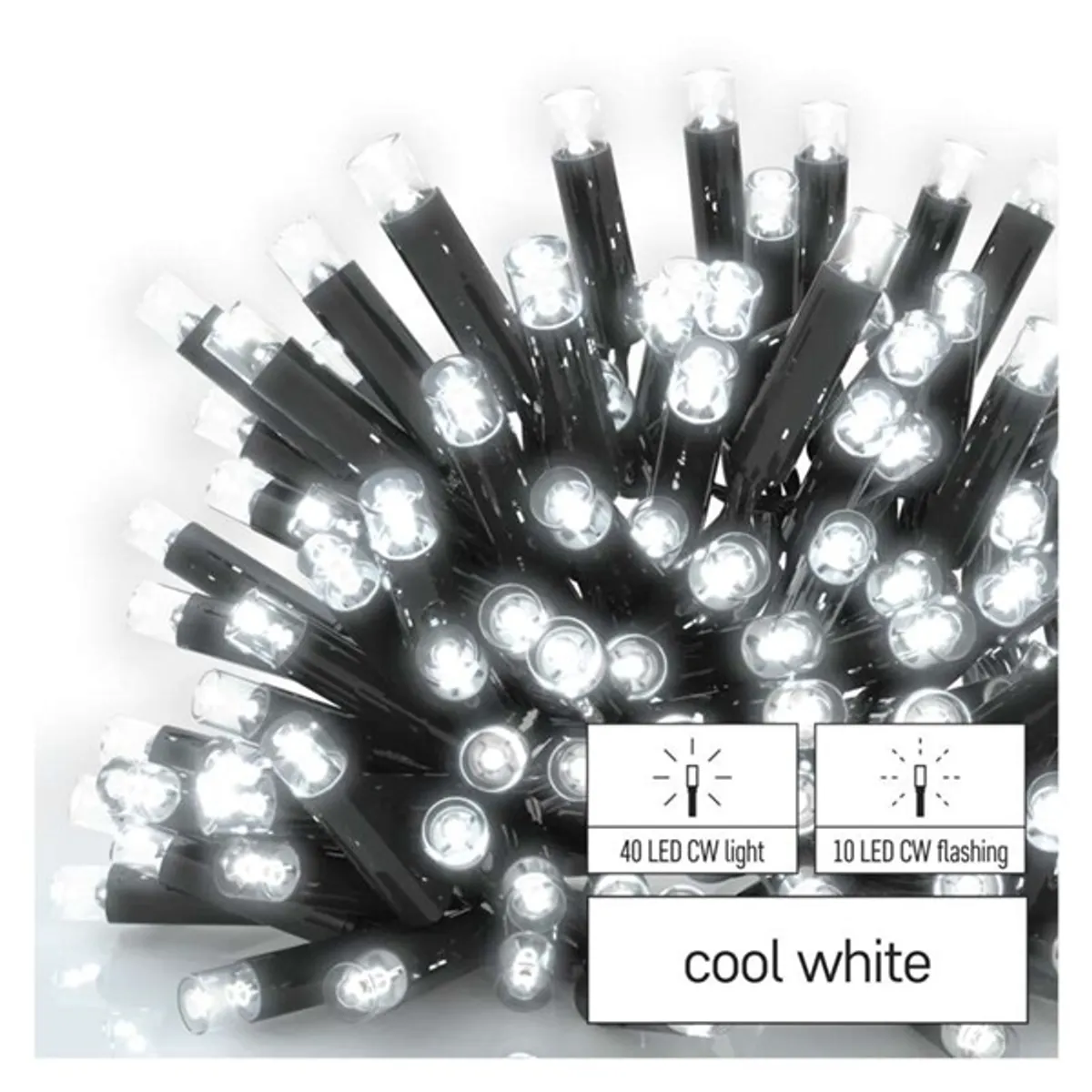 Emos D2CC03 jégcsap fényfüzér 50 LED IP44 hidegfehér 3x0,4 m #1