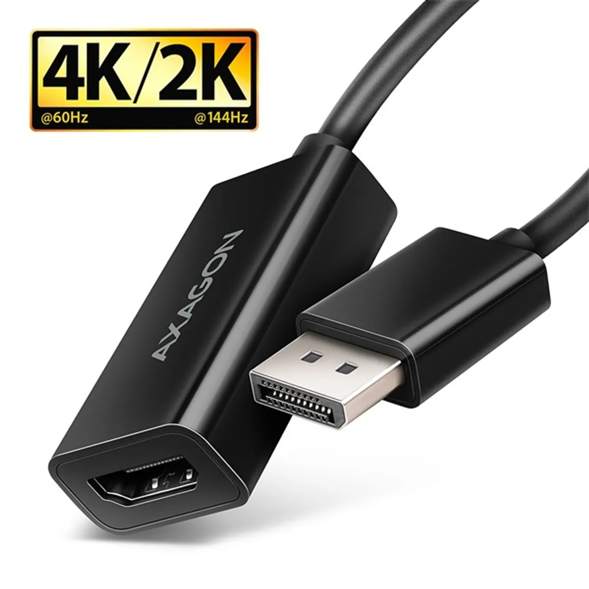 AXAGON RVD-HI20N DisplayPort-HDMI adapter egyirányú 4K60 HDR HDCP2.2 15 cm-es kábel #1