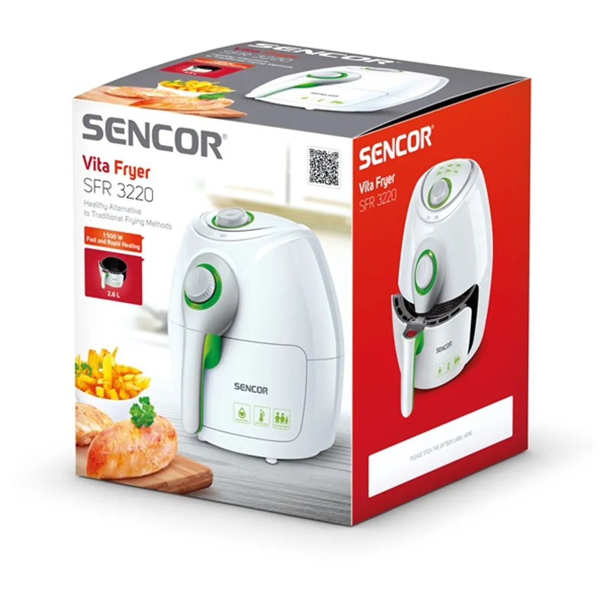 SENCOR SFR 3220WH forrólevegős fritőz 2,6 L 1500 W 80-200 C időzítő kivehető kosár #6