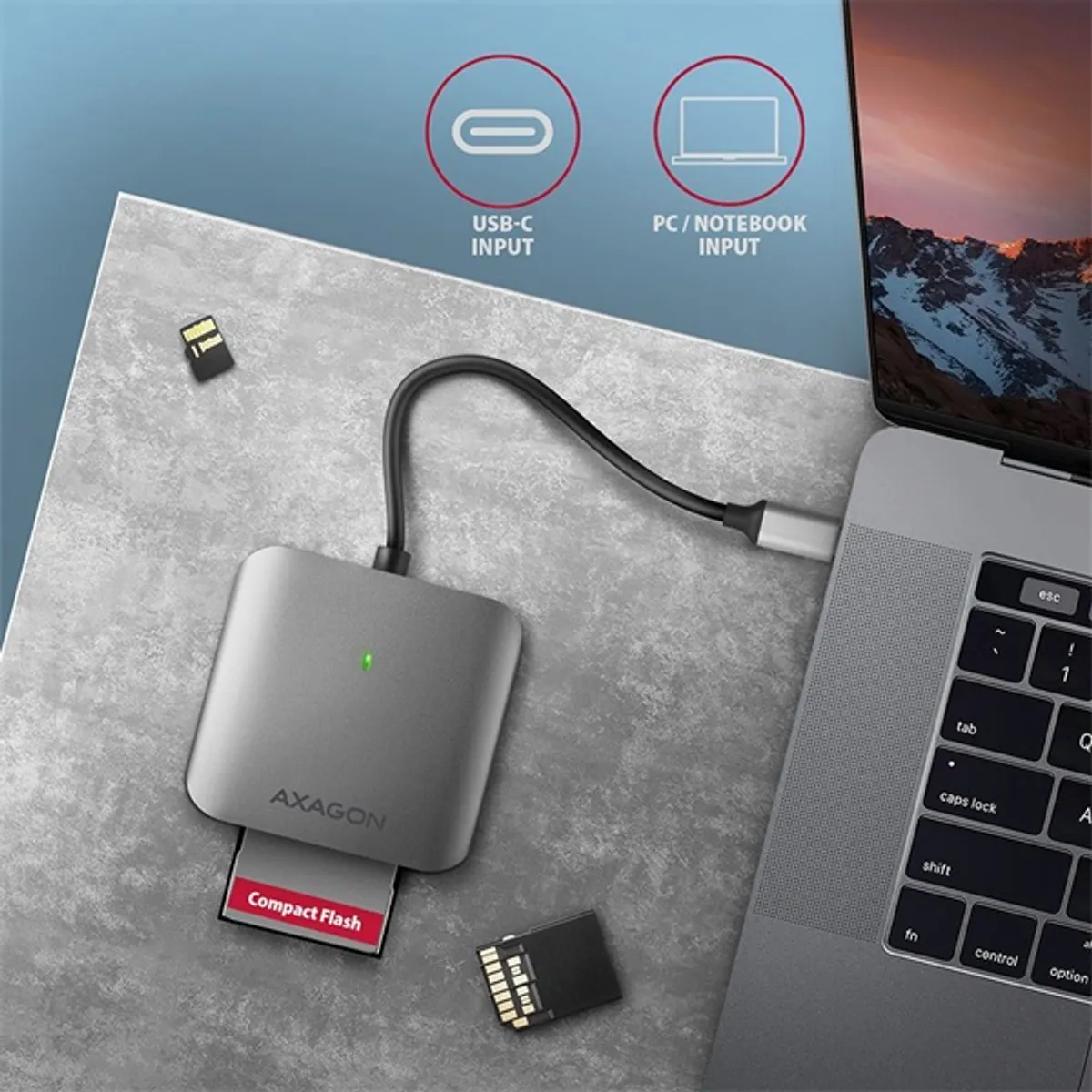 AXAGON CRE-S3C CRE-S3C USB-C 5-foglalatos kártyaolvasó #5