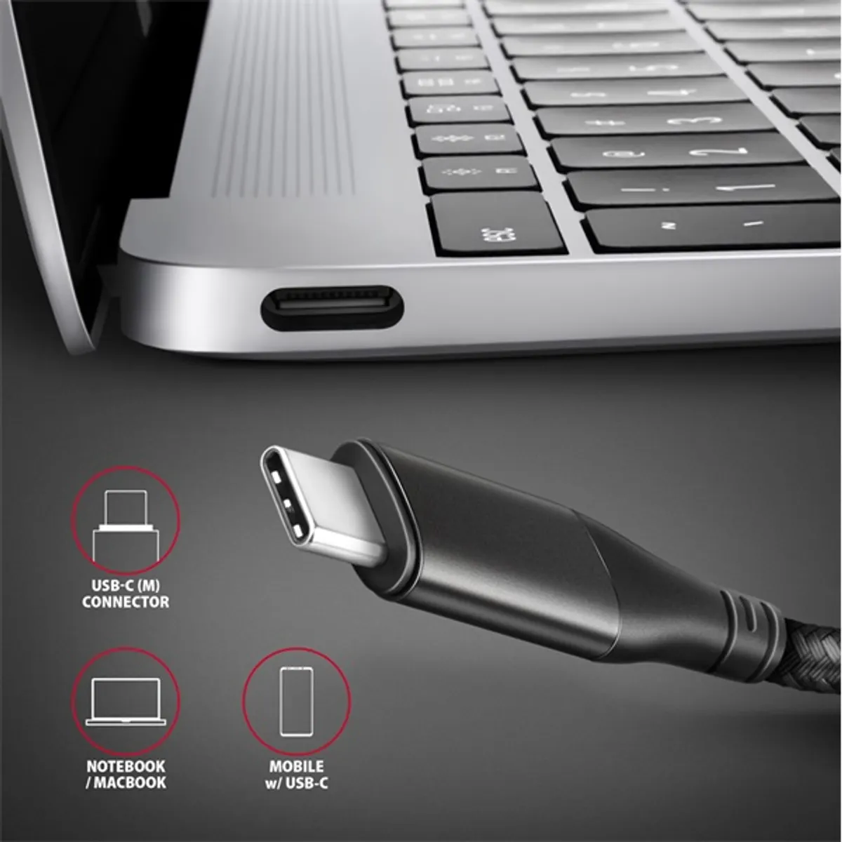 AXAGON RVC-HI2MC USB-C HDMI 2.0 kábel 180 cm fekete #7