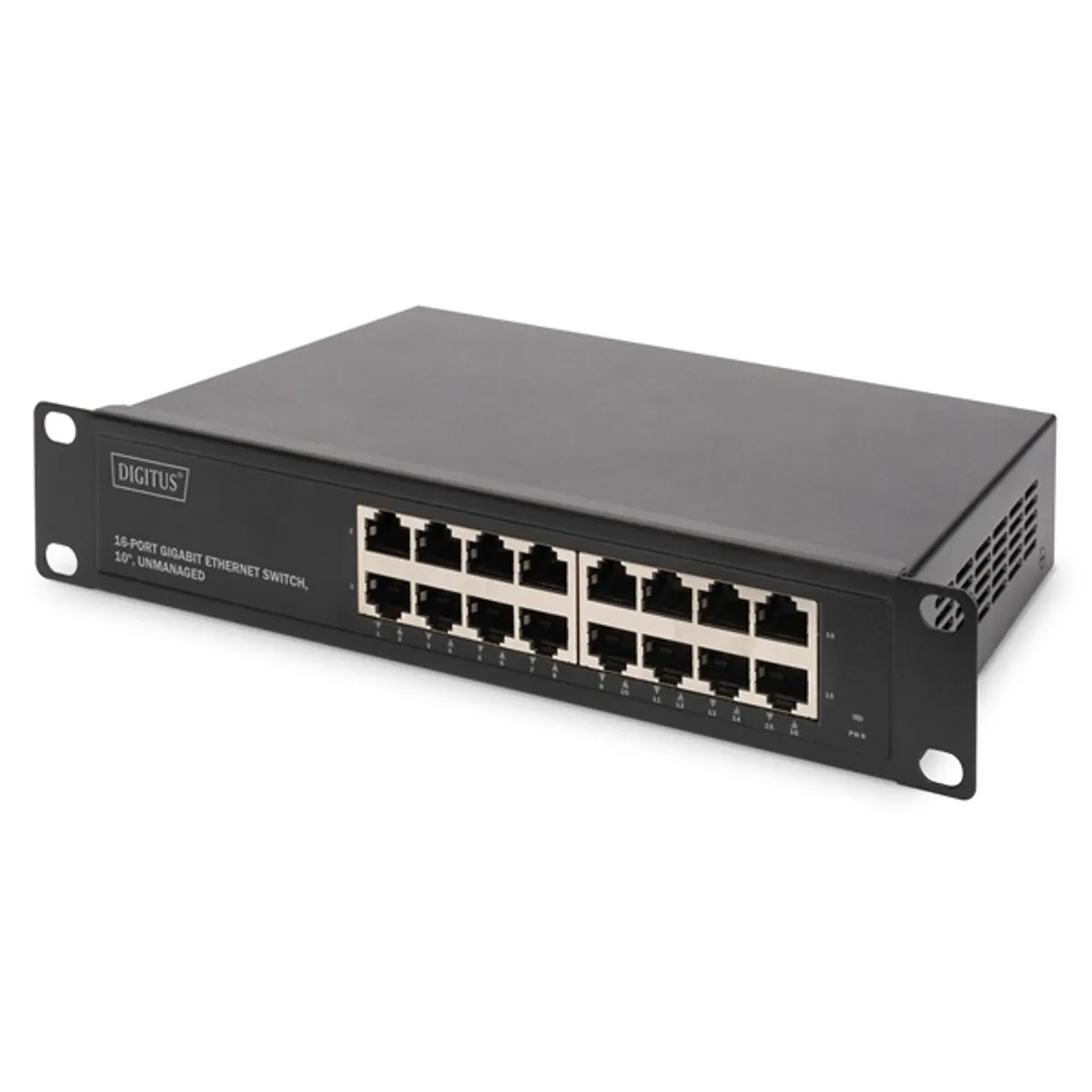 DIGITUS DN-80115 16-portos gigabit Ethernet switch 10" rack, 1U, nem menedzselhető, 100-240V #1