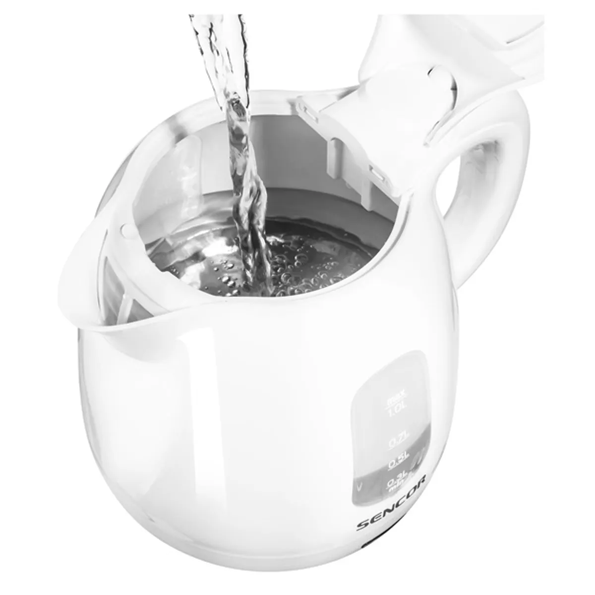 Sencor 41005054 SWK 1010WH fehér 1,0 L 1100 W automatikus kikapcsolás vízszintjelző vízkőszűrő 360 fokban elforgatható #4