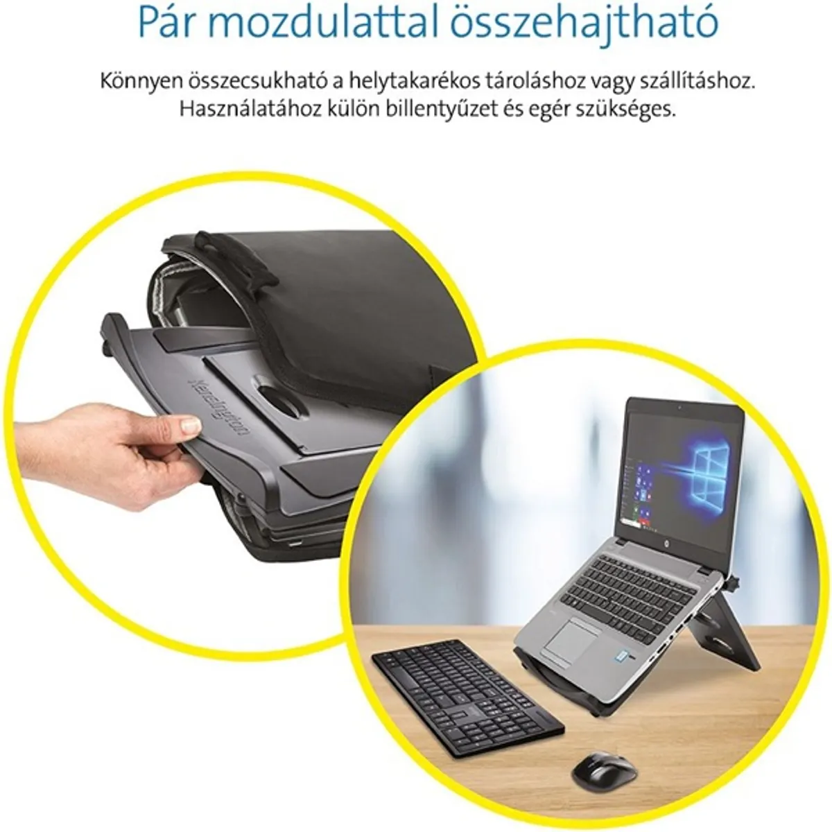 Kensington 60112 SmartFit Easy Riser Fekete Magasság állítható Dőlésszög 50° #6
