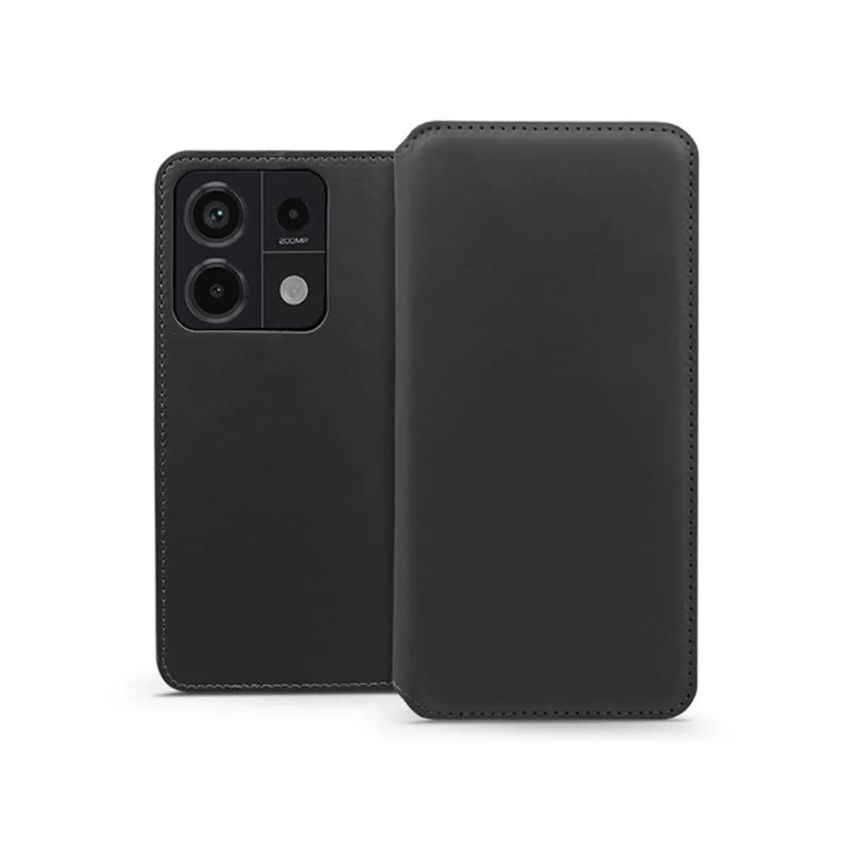 Haffner HF277665 Xiaomi Redmi Note 13 Pro 5G/Poco X6 5G Dupla zseb flip tok Műbőr Fekete Oldalra nyíló tok #1