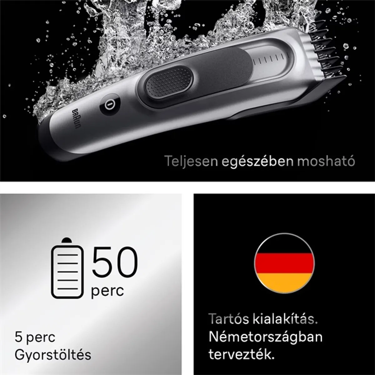 Braun 10AS490175 Series 5 hajvágó 3-35 mm 50 perc vezeték nélküli 17 hosszbeállítás #8