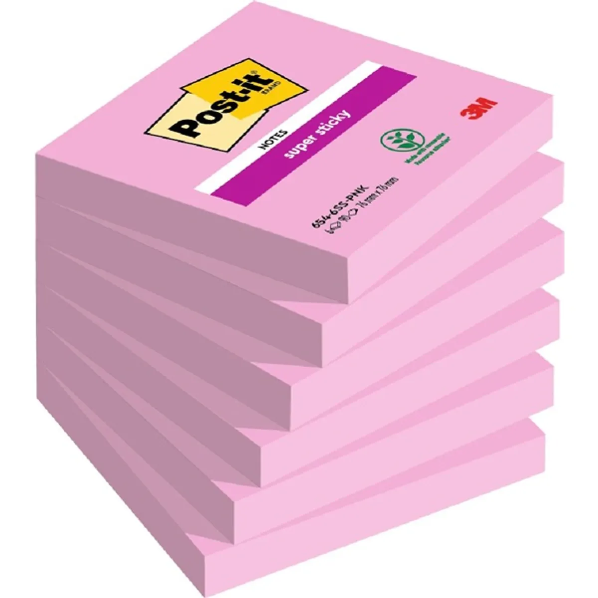 Post-it 7100259225 jegyzettömb 76x76mm 90 lap öntapadós rózsaszín #1