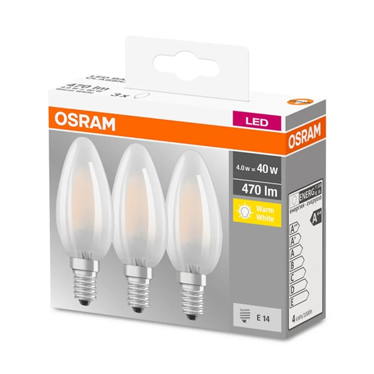 LEDVANCE 4058075819375 led gyertya e14 4 watt 470 lm 2700 k fényszög 300 fok #3