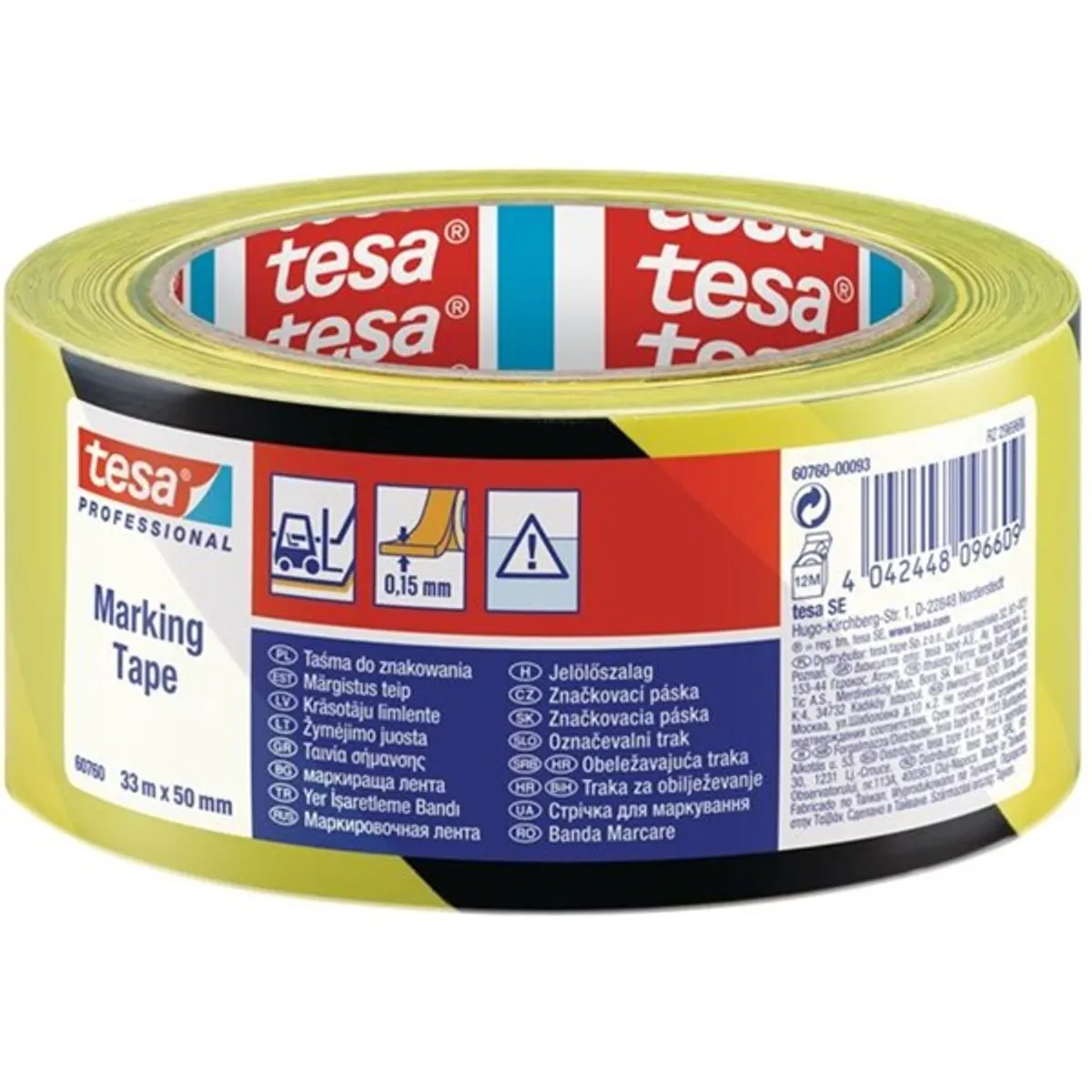 TESA 60760-00093-15 Jelölőszalag 50mm x 33m fekete-sárga #1