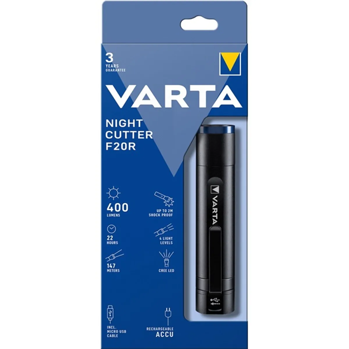 VARTA 18900101111 Night Cutter F20R elemlámpa alumínium fekete hordozható IPX4 400 lm #6