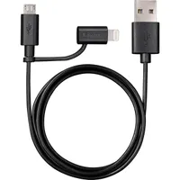VARTA 57943101401 2in1 adat- és töltőkábel fekete 1m usb-a, micro usb és lightning