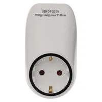 EMOS P0072 aljzat 2x usb schuko fehér