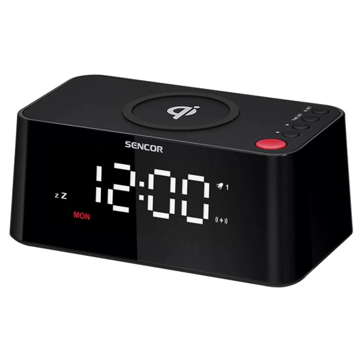 Sencor 35056747 ébresztőóra Qi töltővel 3,9" LED kijelző #2