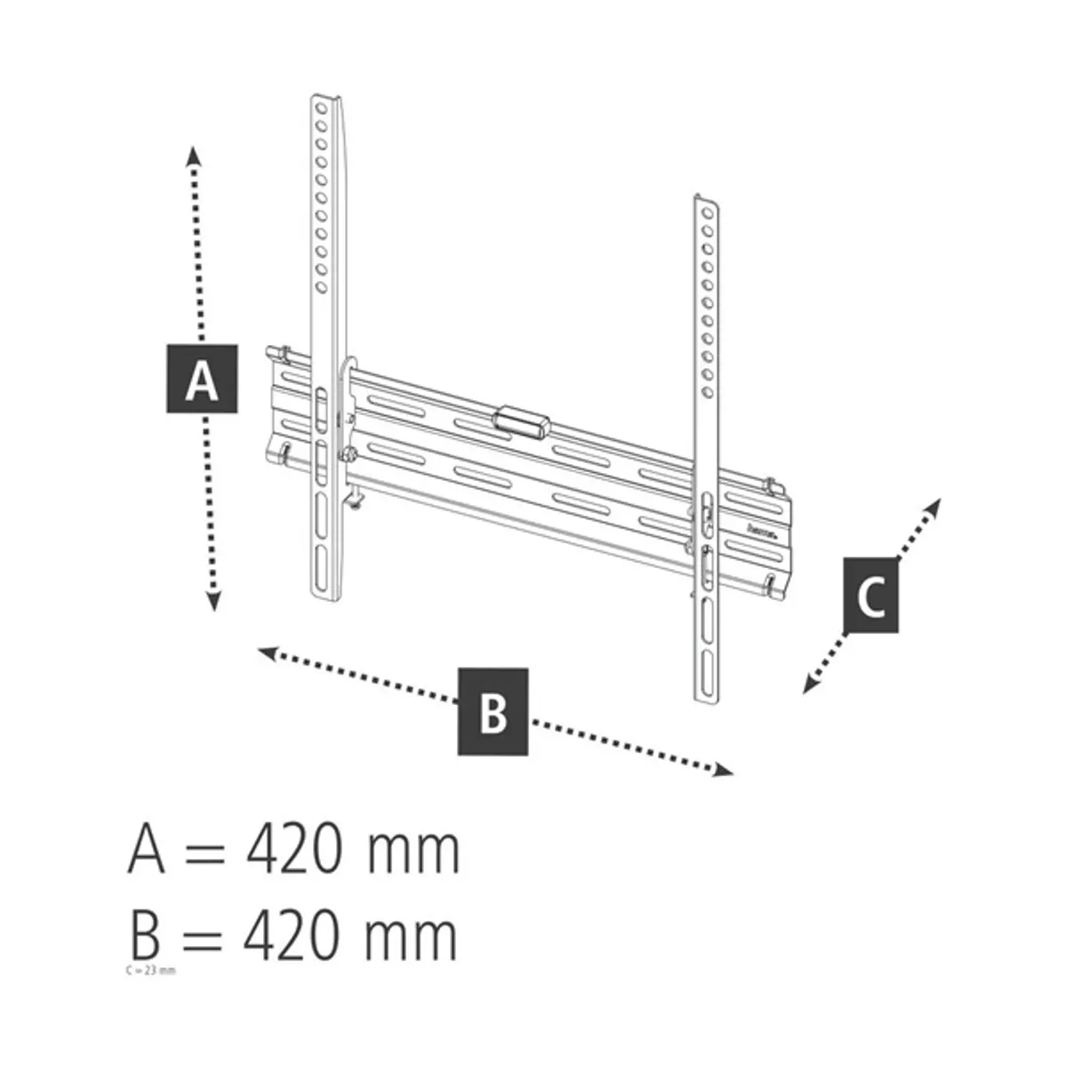 Hama 00220809 fali konzol acél 400x400 65" 35kg csavaros #6