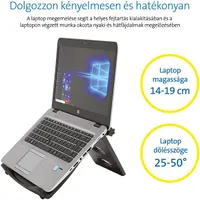 Kensington 60112 SmartFit Easy Riser Fekete Magasság állítható Dőlésszög 50° #2