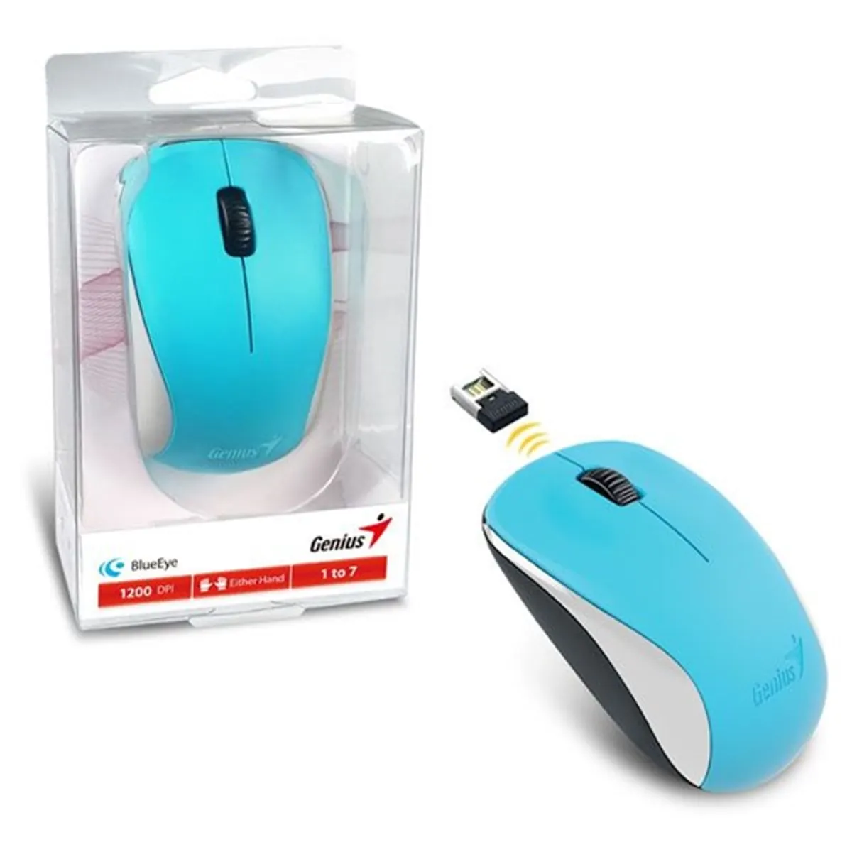 Genius 31030027402 NX-7000 3 gomb 1200dpi BlueEye 2.4 GHz AA szimmetrikus Normál méret kék #3