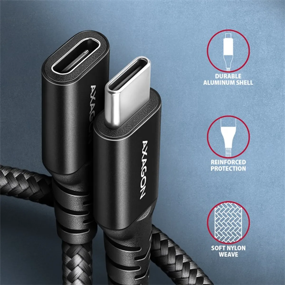 AXAGON BUCM32-CF15AB SPEED USB-C hosszabbító 1,5m fekete #3