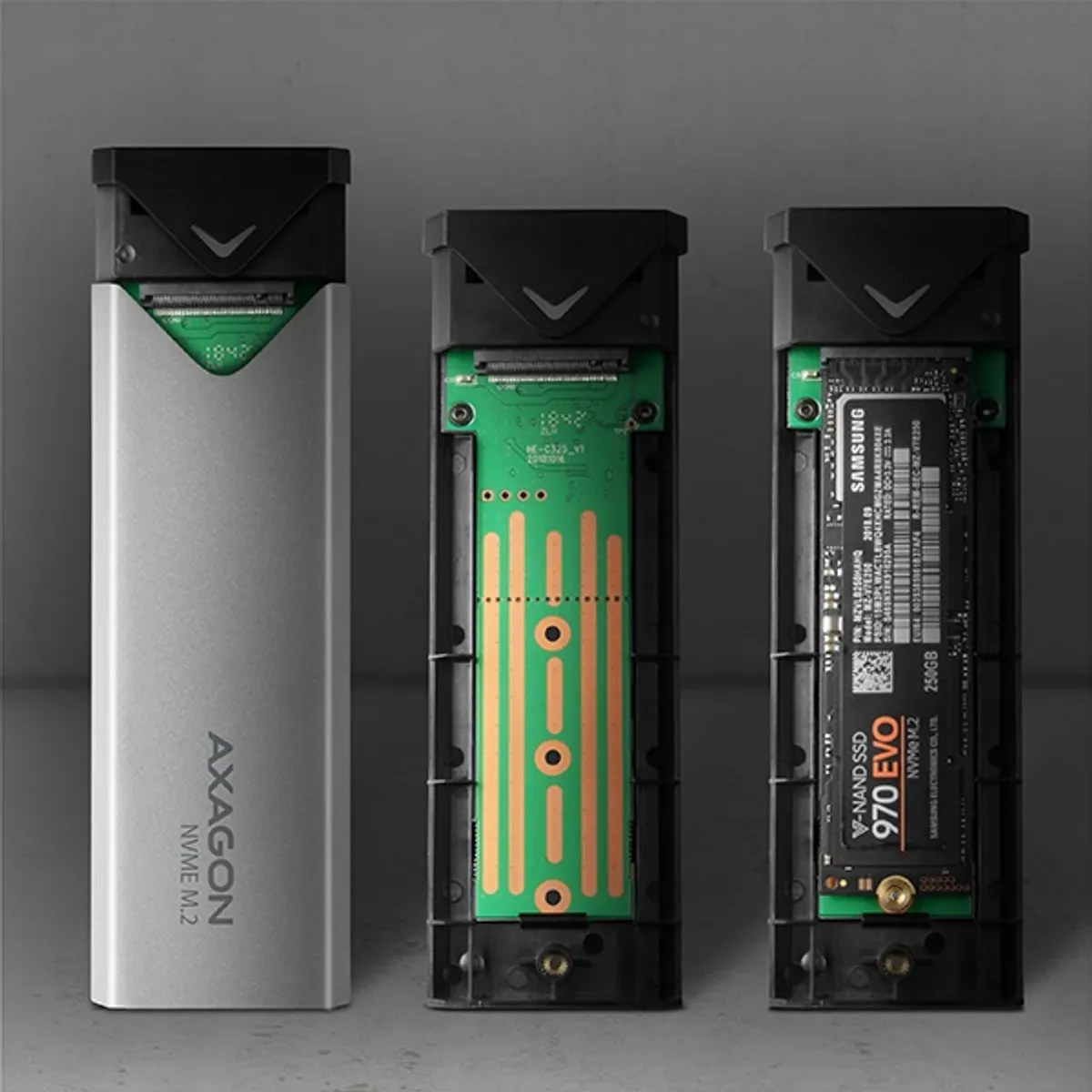 AXAGON EEM2-UG2 M.2 nvme külső ház usb-c 3.2 gen2 alumínium szürke #3