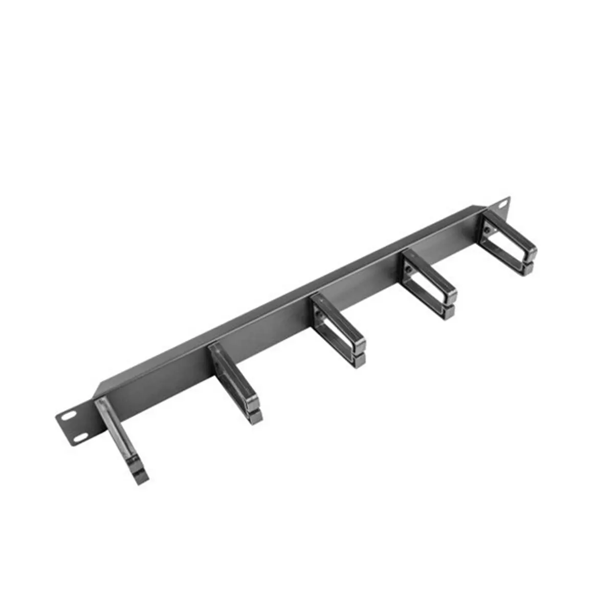Lanberg AK-1202-B Kábelrendező panel 19" 1U fekete műanyag #1