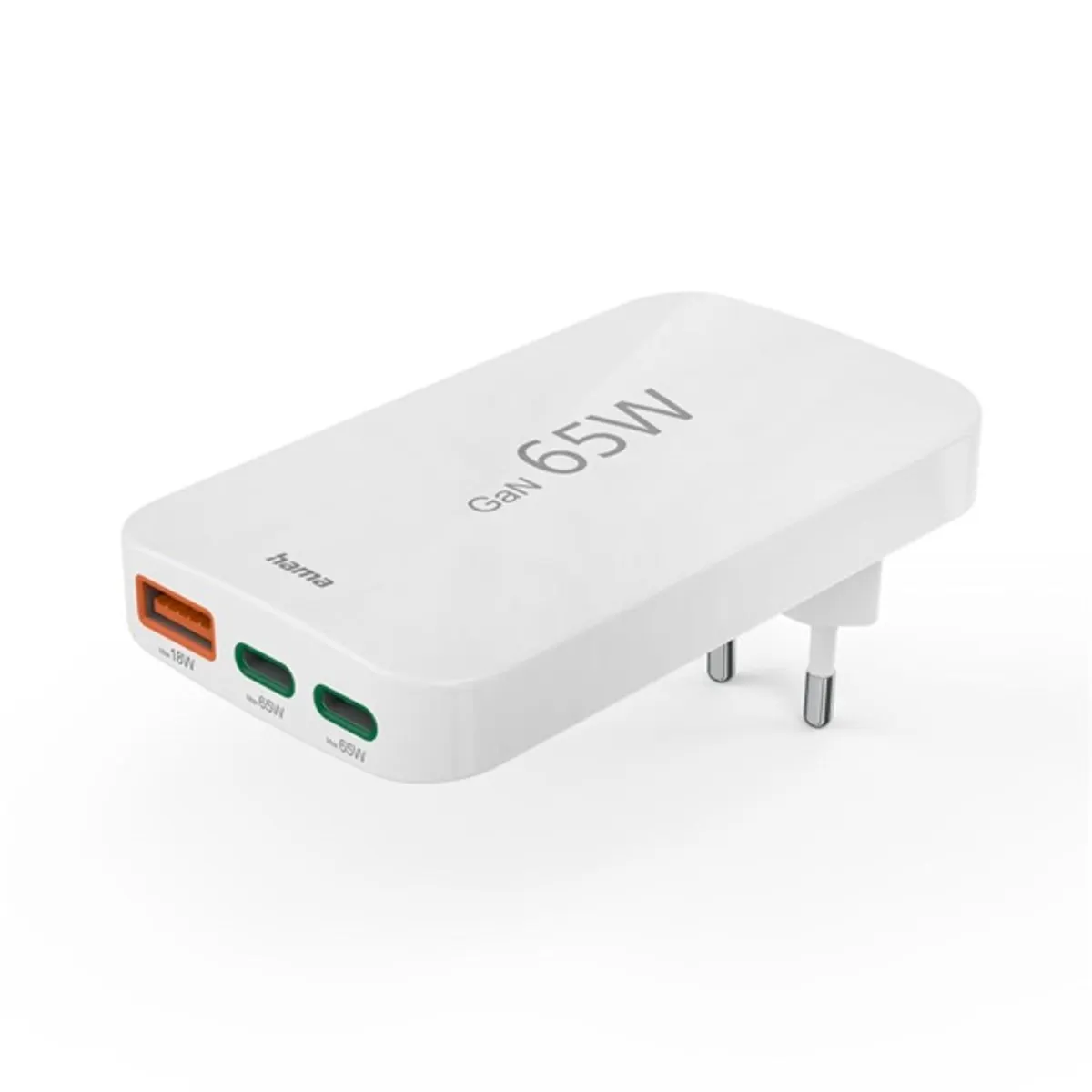 Hama 00201976 univerzális GaN 65W PD QC USB-A USB-C töltő fehér #1