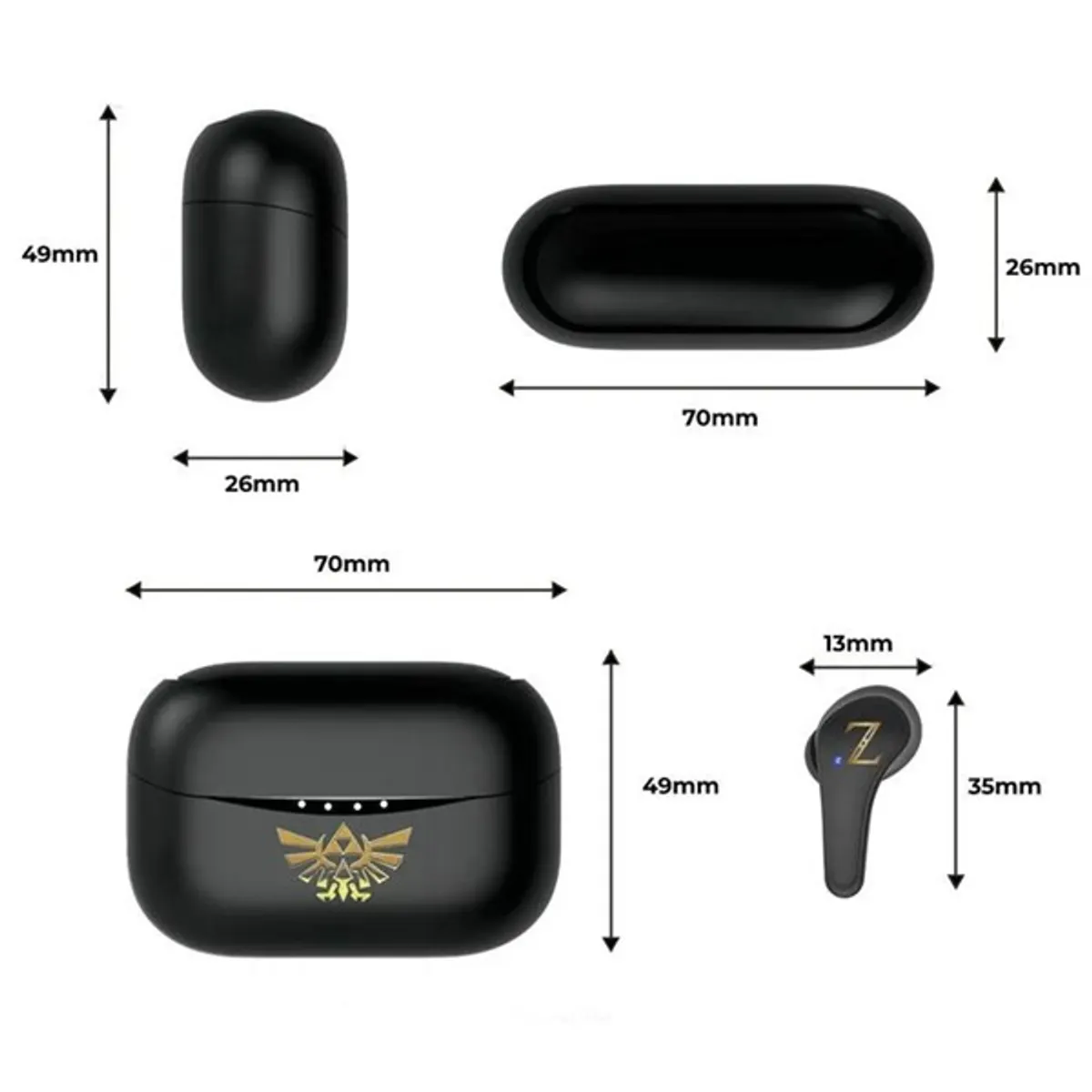 OTL ZD0855 Legend of Zelda TWS fülhallgató Bluetooth 5.3 USB-C 6 óra fekete beépített mikrofon #5