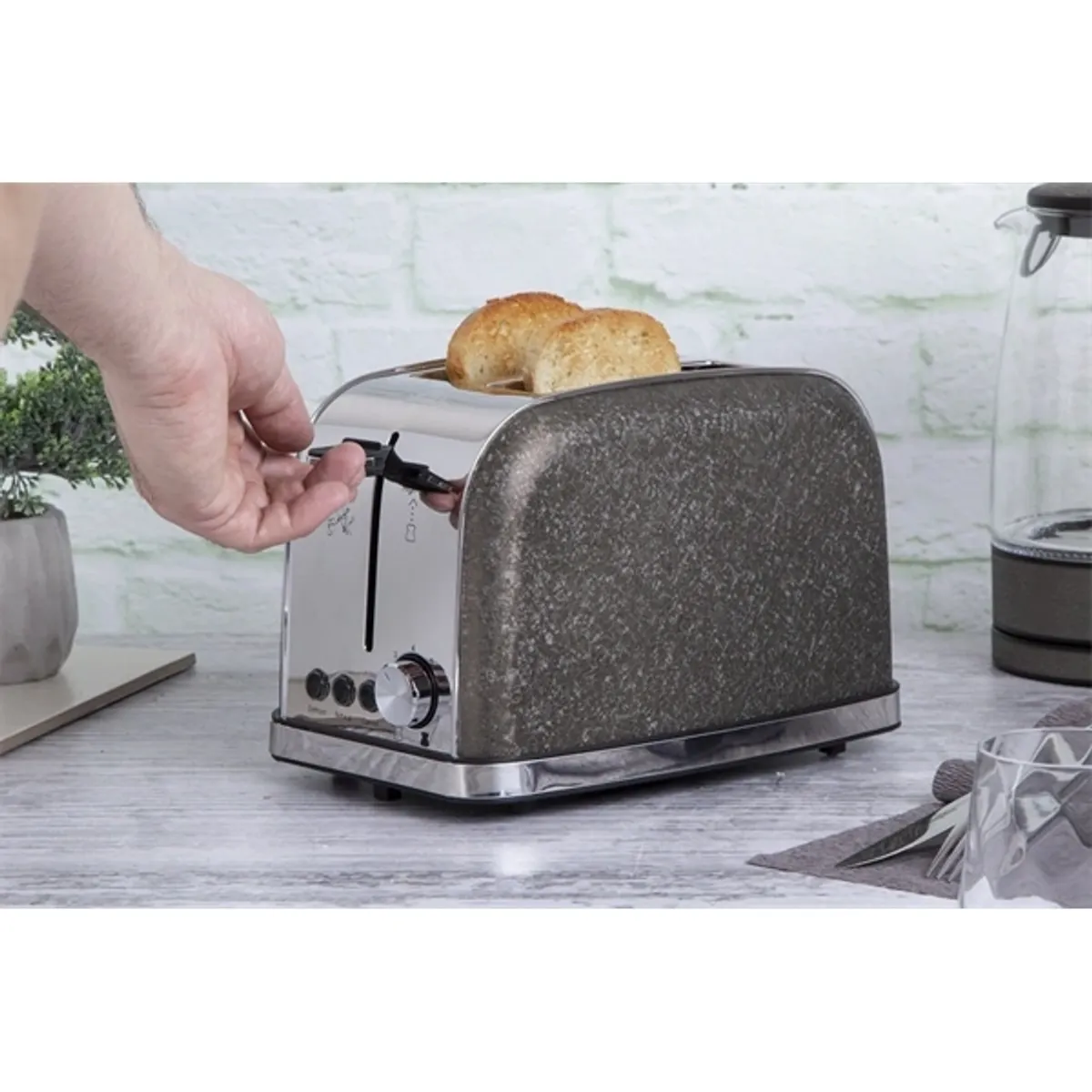Berlinger Haus BH/9229 Kenyérpirító 2 szeletes 850 W automatikus középre igazítás felolvasztás morzsatálca kiemelés 7 pirítási szint #3