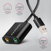 AXAGON ADA-12 USB külső hangkártya 2-csatornás, 3,5mm analóg kimenet és 3,5mm mikrofon bemenet, 44;48 kHz #2