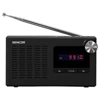SENCOR 35053313 hordozható rádió LCD USB SD kártyaolvasó fejhallgató csatlakozó fekete 1,2 W #2