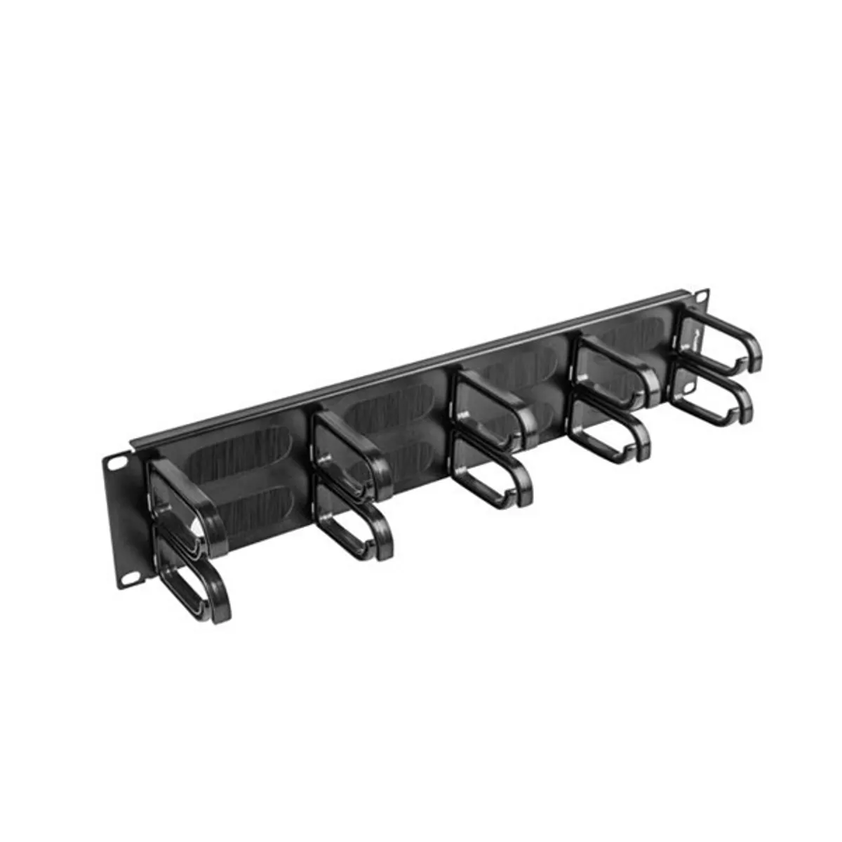 LANBERG AK-1204-B kábelrendező panel 19" 2U fekete fésűs átvezetővel 10 gyűrű #2