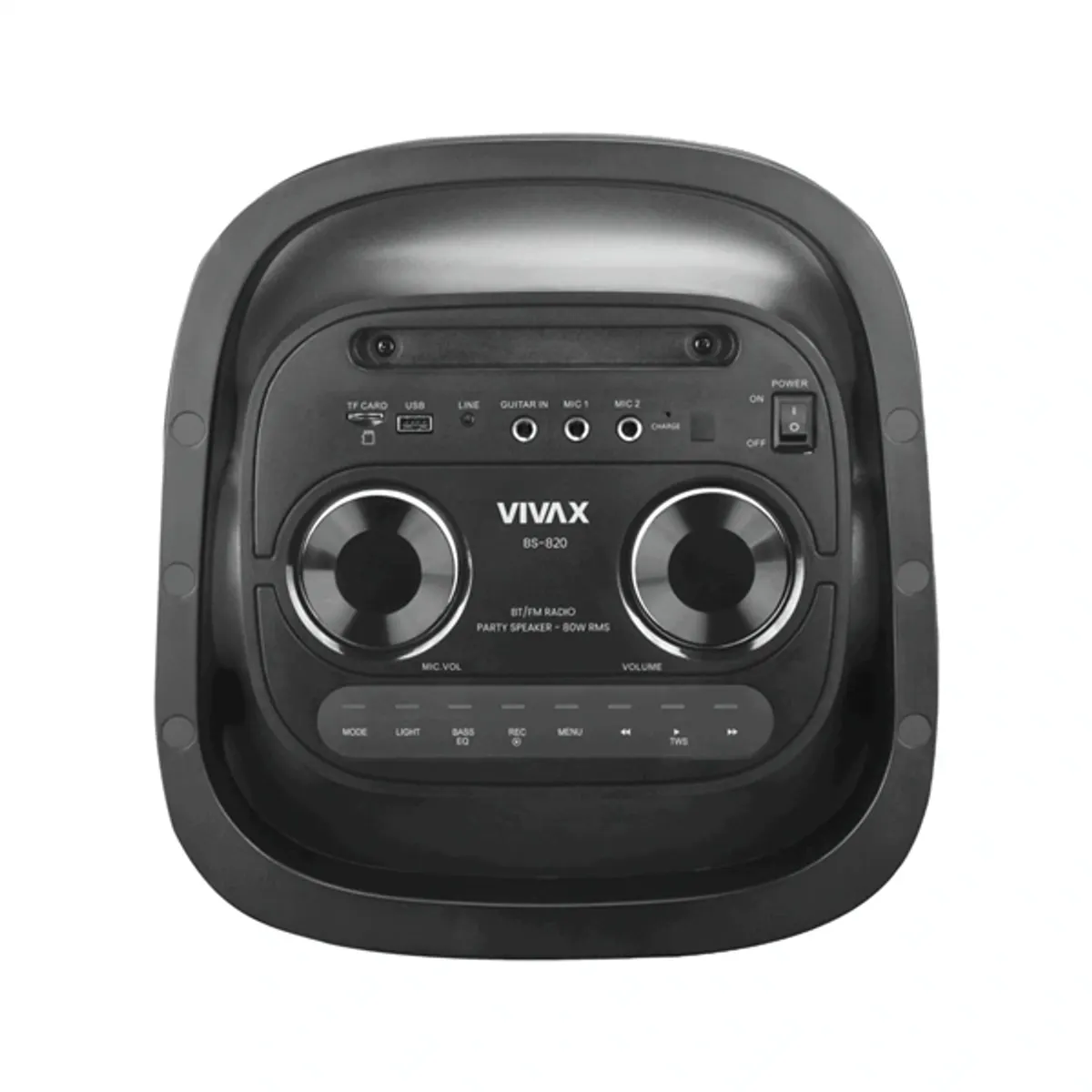 Vivax BS-820 Bluetooth karaoke hangszóró 80 W RMS 7000 mAh 7 óra fény TWS 2x mikrofon és gitár bemenet #5