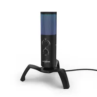 URAGE 00186059 Stream 750HD USB gamer mikrofon kardioid és multidirekciós mód, pop szűrő, fém láb, 3,5 mm monitor kimenet, 2,5 m kábel, fekete