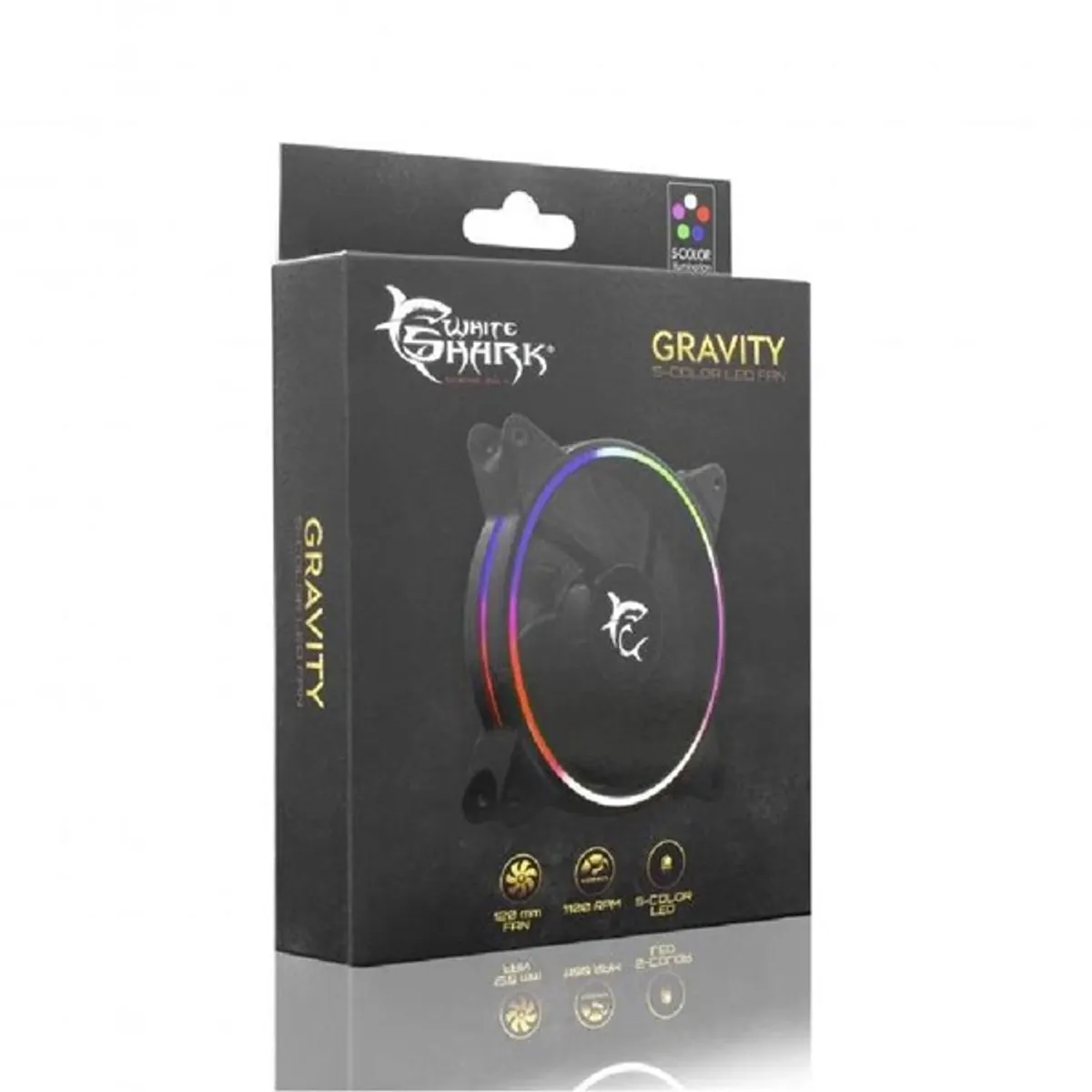 White Shark WS GCF-1250-02B-F GRAVITY 120x120x25 mm ventilátor 12V 1100 RPM 25 dB 11 lapátos LED színes #4
