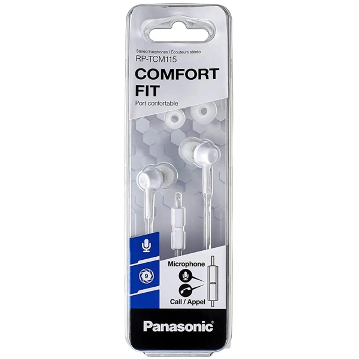 PANASONIC RP-TCM115E-W RP-TCM115E fülhallgató, fehér, 2.0 mikrofonos, vezetékes, 3,5 mm jack, 1,2 m #2