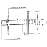 Stell 35047535 fali konzol acél fekete 40 kg 12° 40"-70" VESA 100x100-600x400 #3