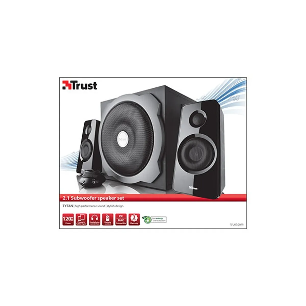 TRUST 19019 Tytan 2.1 hangszórókészlet fekete 60 W RMS 3,5 mm #4