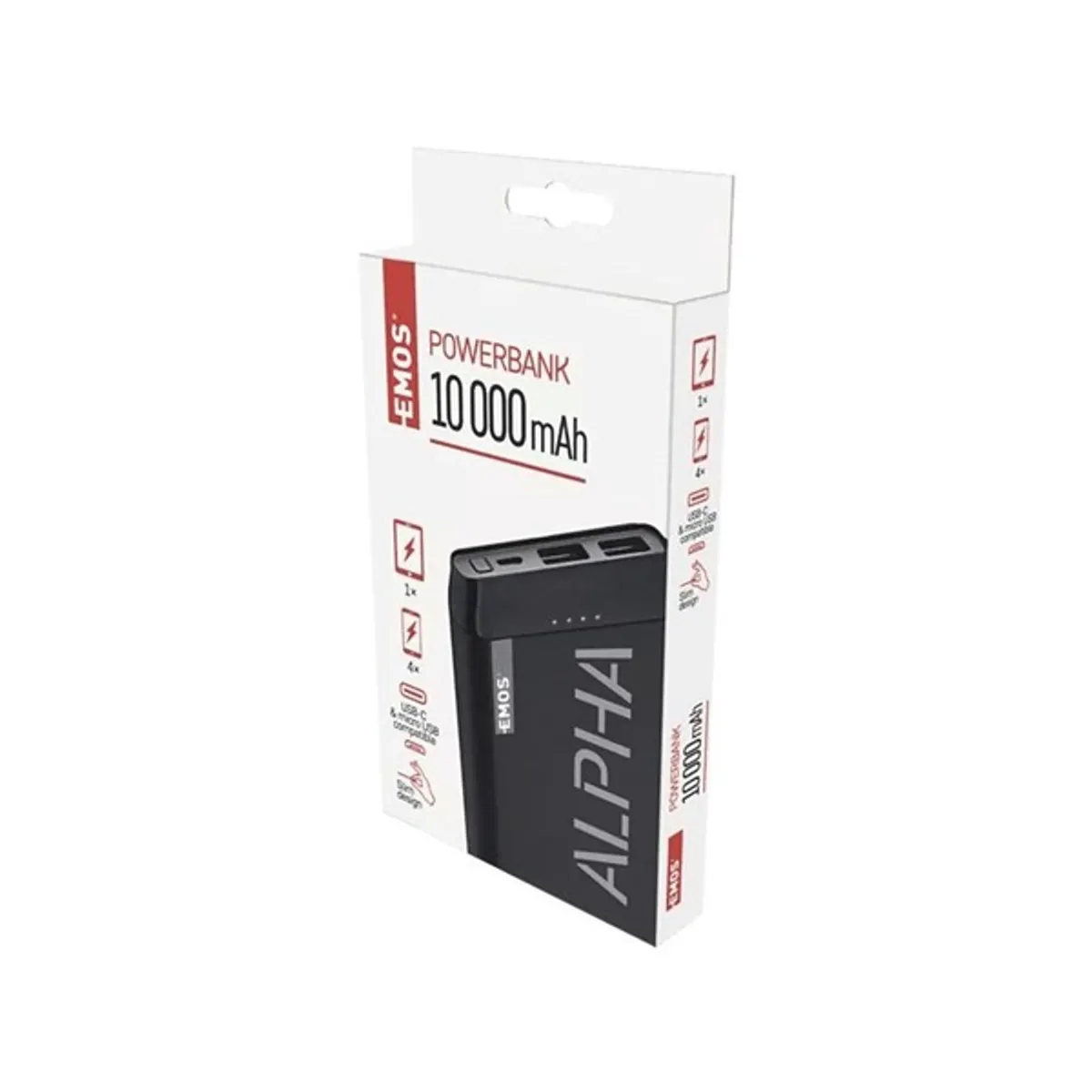 EMOS B0526B Alpha 10S 10000 mAh gyorstöltés 2 USB-A 1 USB-C bemenet micro USB USB-C 10,5 W #3