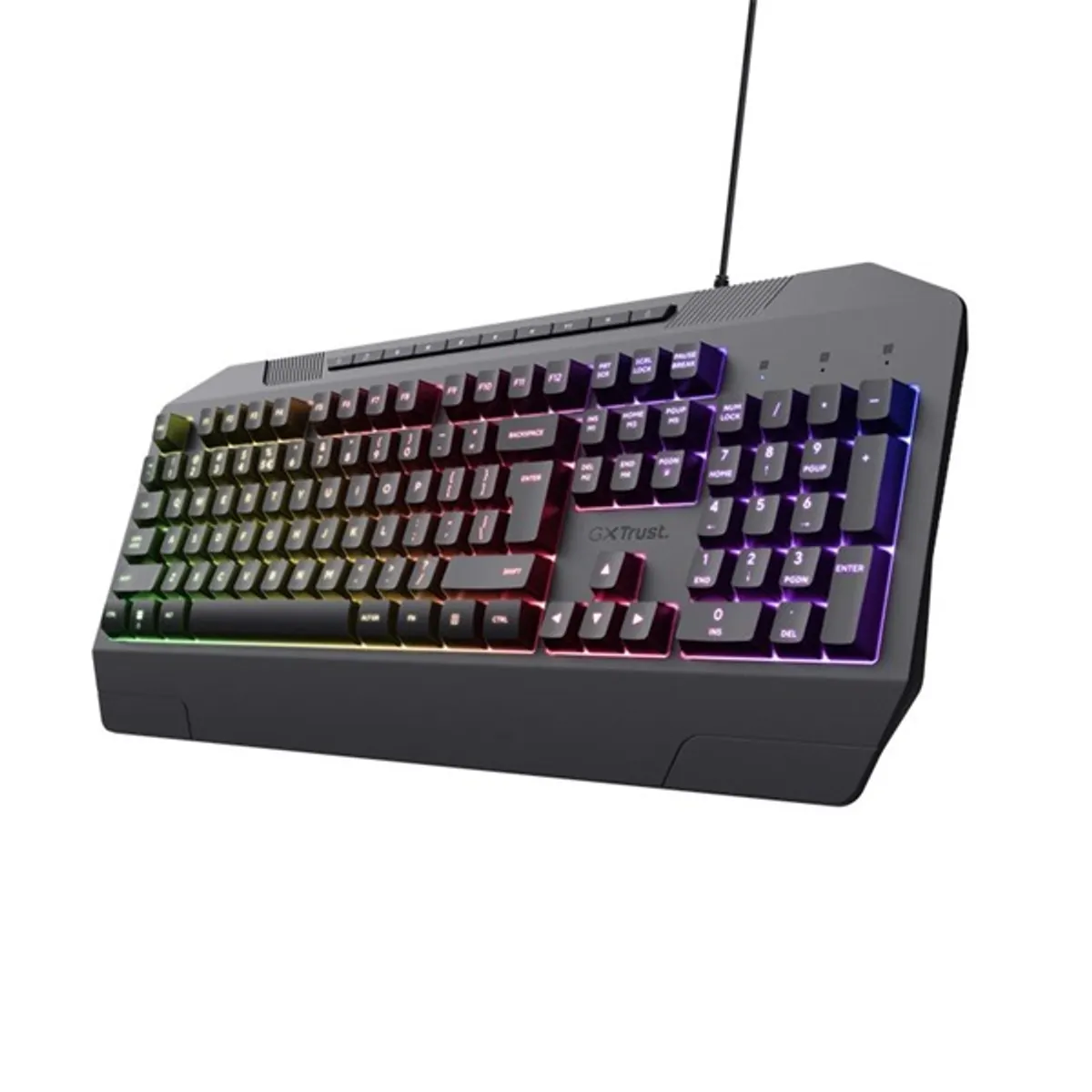 Trust 25348 GXT 836 Evocx RGB világítás USB 2.0 vezetékes numerikus billentyűzet médiavezérlő gombok csuklótámasz #2