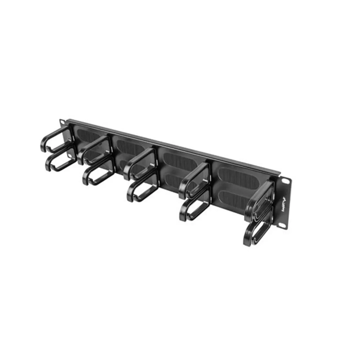 LANBERG AK-1204-B kábelrendező panel 19" 2U fekete fésűs átvezetővel 10 gyűrű #3