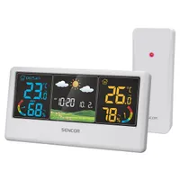SENCOR 52000065 időjárás állomás fehér vezeték nélküli LCD kijelző ébresztőóra 147 mm szélesség 17 mm mélység 74 mm magasság #4