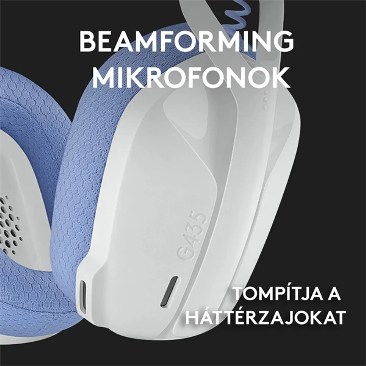 Logitech 981-001074 G435 Fejhallgató Lightspeed Bluetooth 10 m USB-C 20 Hz-20 kHz 45 Ohm Over-Ear Fehér-kék #4