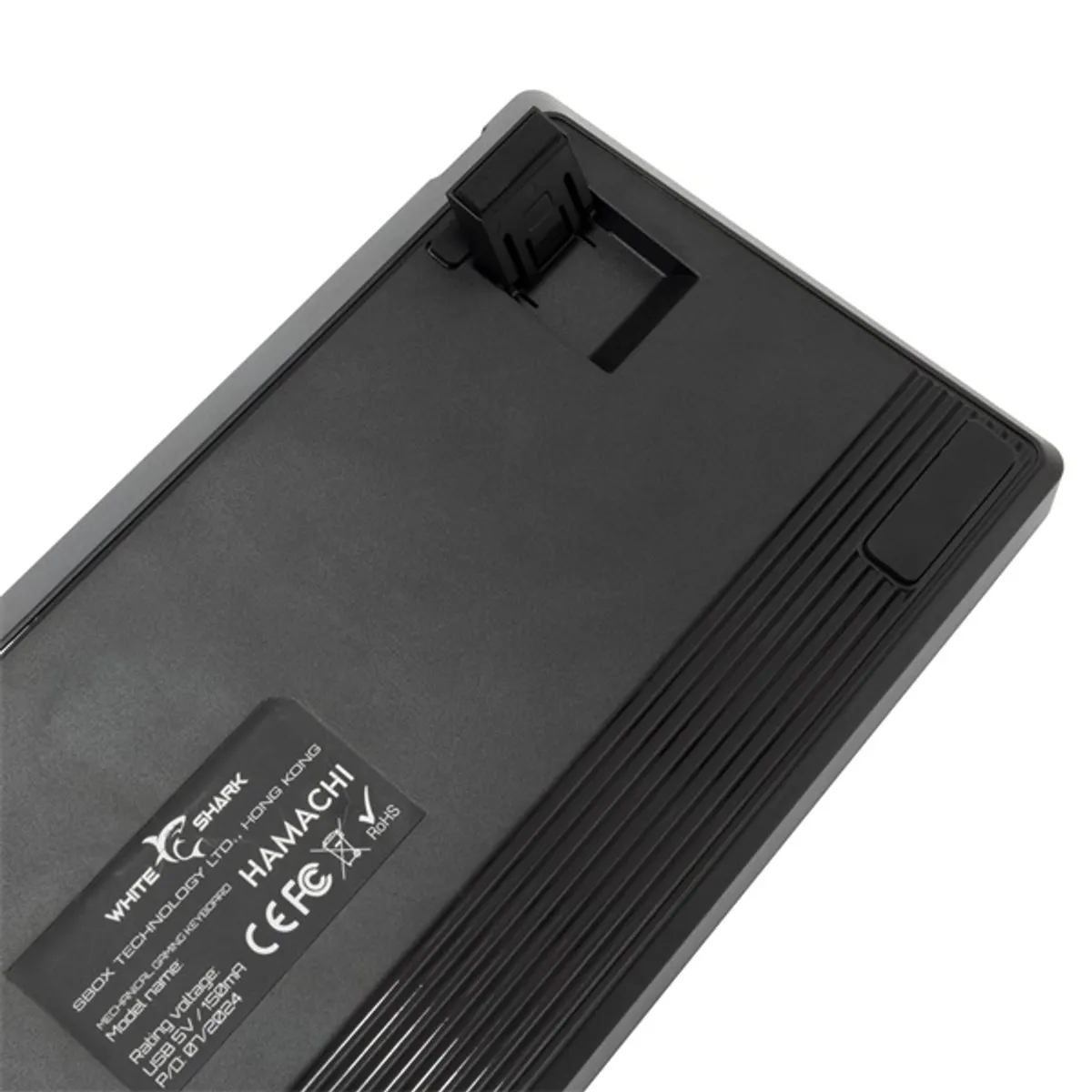 White Shark WS GK-005121-B/BL-US Hamachi fekete 84/85 kulcs Forró swap mechanikus kék kapcsolók, teljes Anti-Ghosting, per-key RGB, USB-C, 1,8 m #9