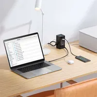 Baseus PSLR000301 PowerCombo töltőállomás 65W univerzális 2 USB-C 1 USB-A kihúzható kábel 1,5 m fekete #7