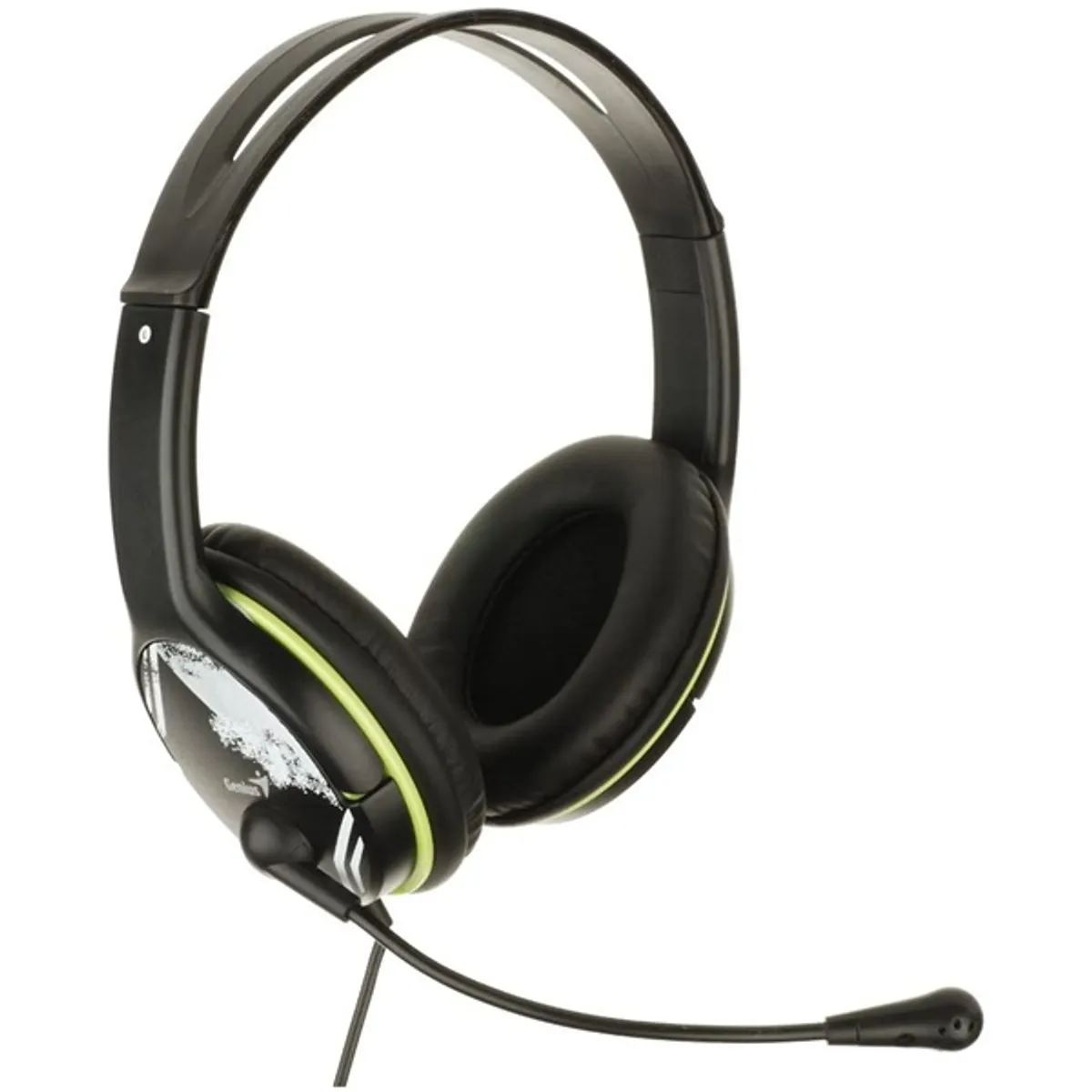 GENIUS 31710169100 fejhallgató-erősítő 2.0 headset fekete-zöld, 180 cm kábel, vezetékes, PC MAC Tablet Mobil hangerőszabályzó, mikrofon bal #2