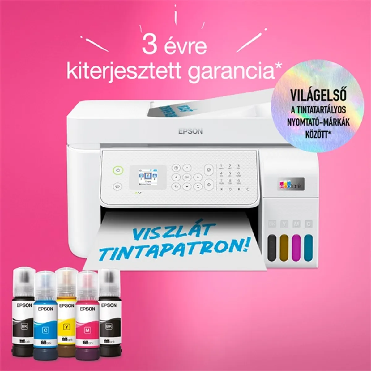 Epson C11CJ65413 EcoTank L5316 4 színű tintasugaras 5760x1440 DPI 15 oldal percenként színes 33 oldal percenként fekete-fehér Wi-Fi, fax #8