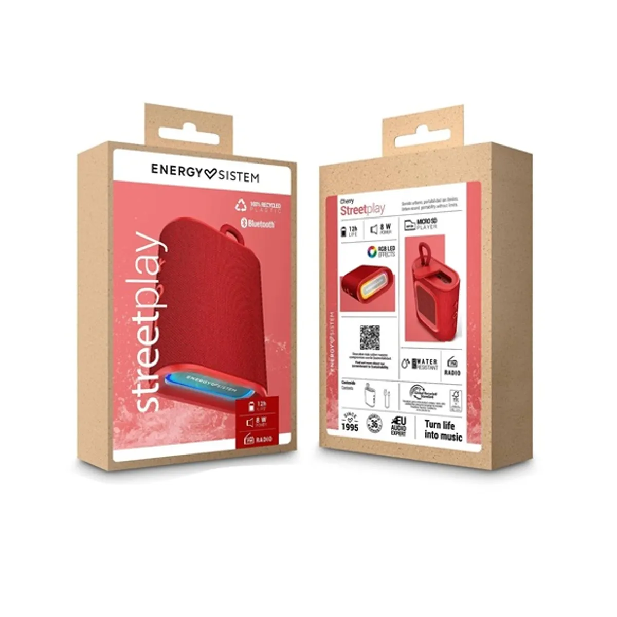Energy Sistem EN 459247 StreetPlay cseresznyepiros Bluetooth hangszóró 8 W 1200 mAh 12 óra IPX6 #6